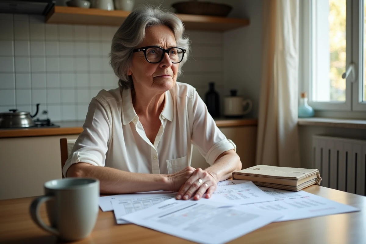 Femme consultant des documents officiels sur les délais de prise en charge maladie professionnelle à domicile