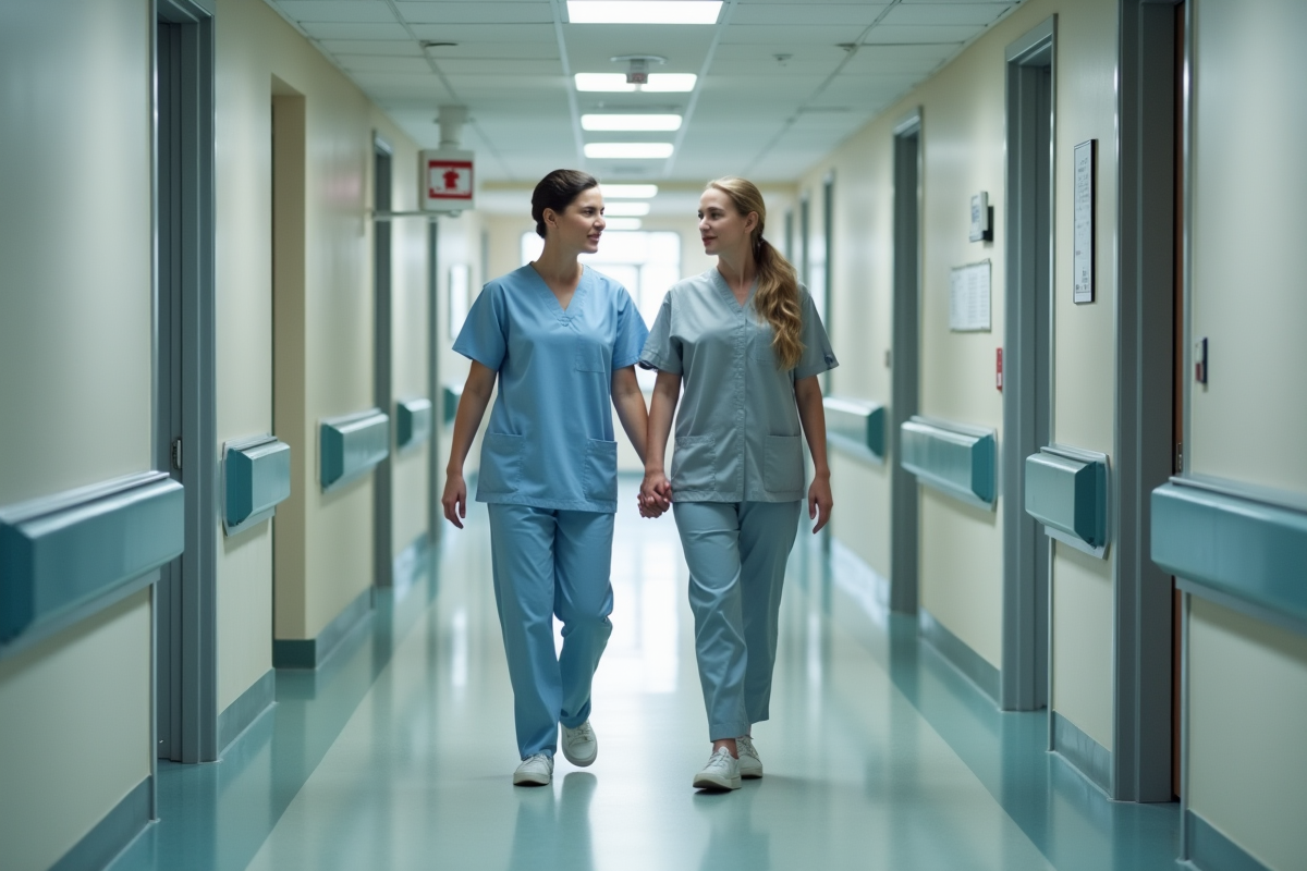 Femme accompagnée d