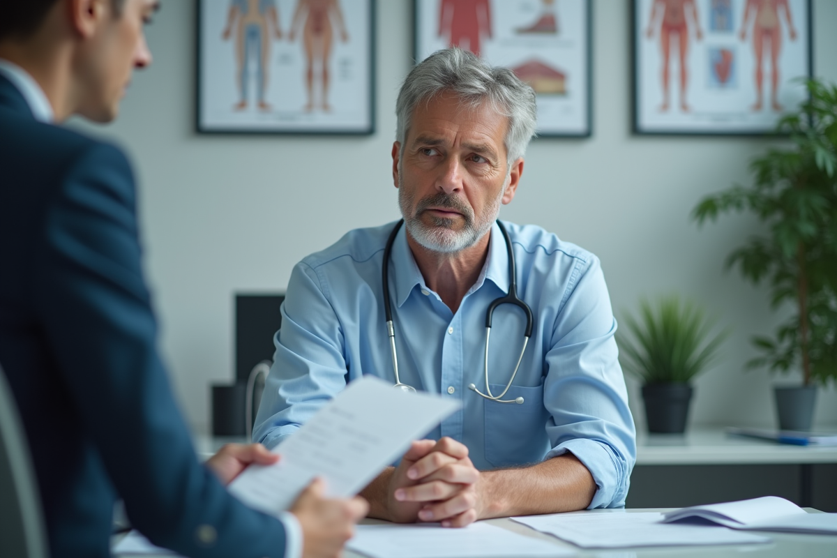 Homme décrivant ses symptômes lors d