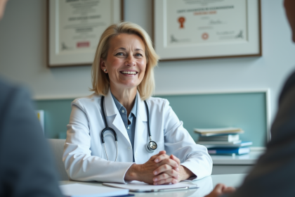 Medecin femme en consultation dans un cabinet moderne