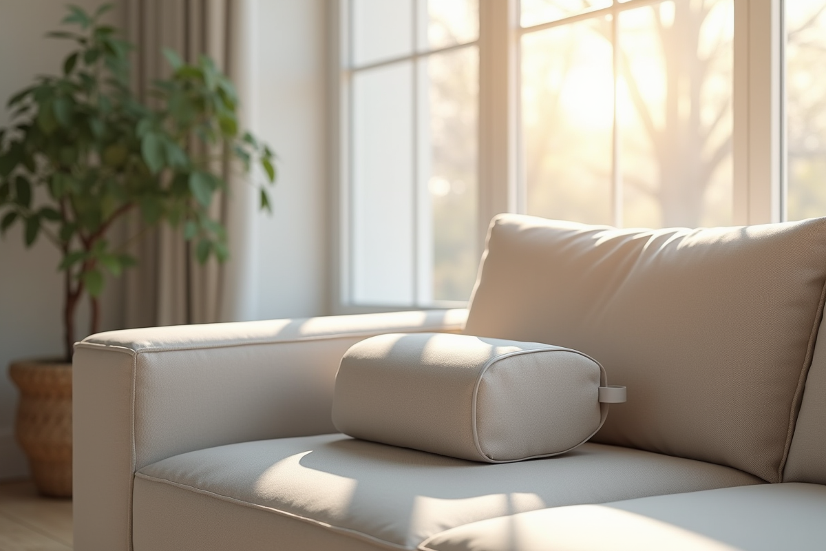 Oreiller de massage cervical moderne dans un salon cosy